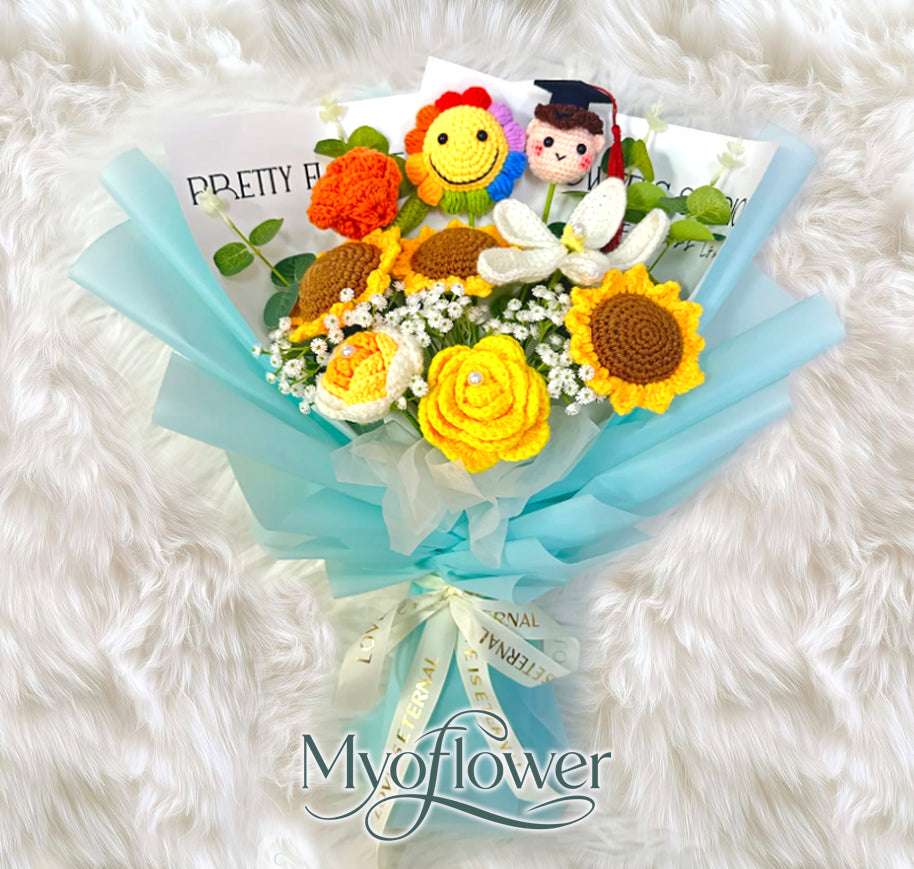 畢業帽|畢業花男女仔花束 全人手製造,花束製作精美,可特快即日送花