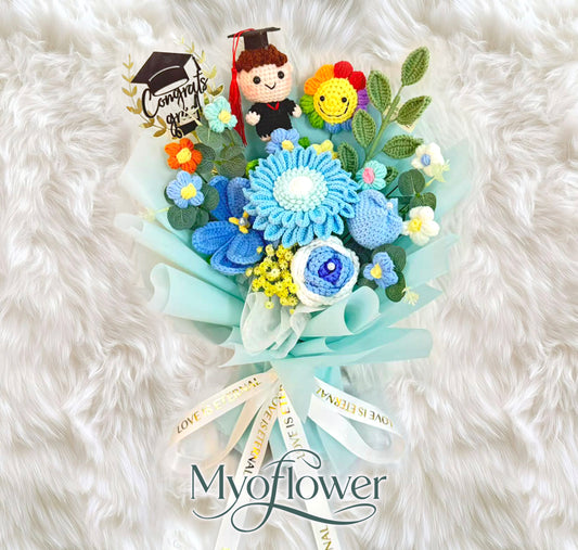 畢業男女公仔｜太陽花｜向日葵   全人手製造，花束製作精美，可特快即日送花